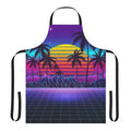 Retro-inspired synthwave apron with a vibrant sunset design