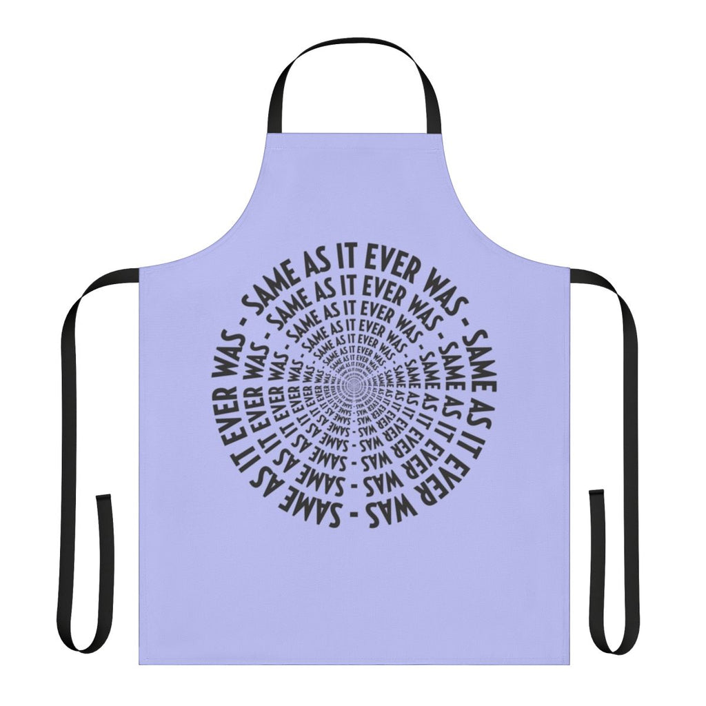 Retro-inspired apron featuring a Talking Heads-inspired design