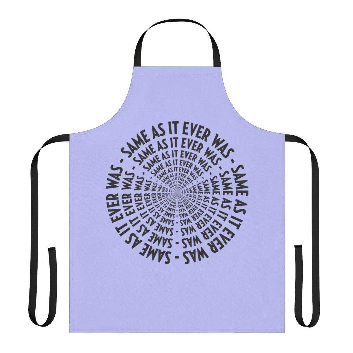 Retro-inspired apron featuring a Talking Heads-inspired design