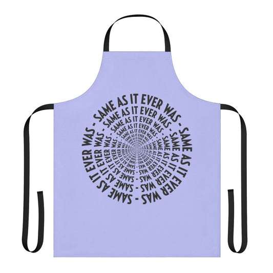 Retro-inspired apron featuring a Talking Heads-inspired design