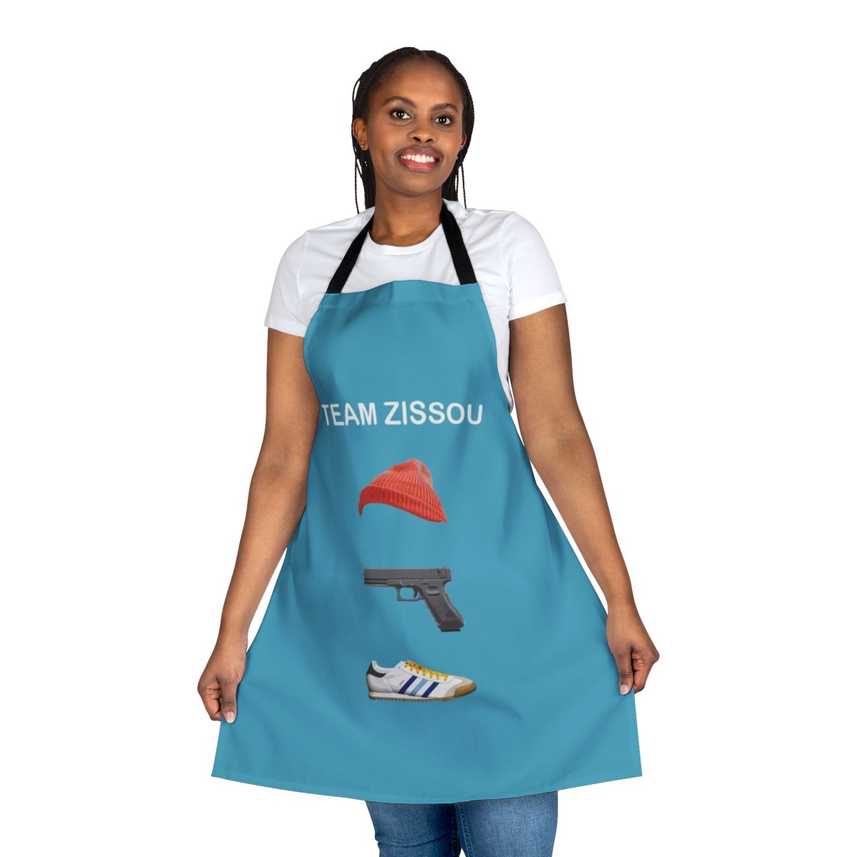 Stylish team zissou apron with vintage design inspired by the life aquatic with steve zissou