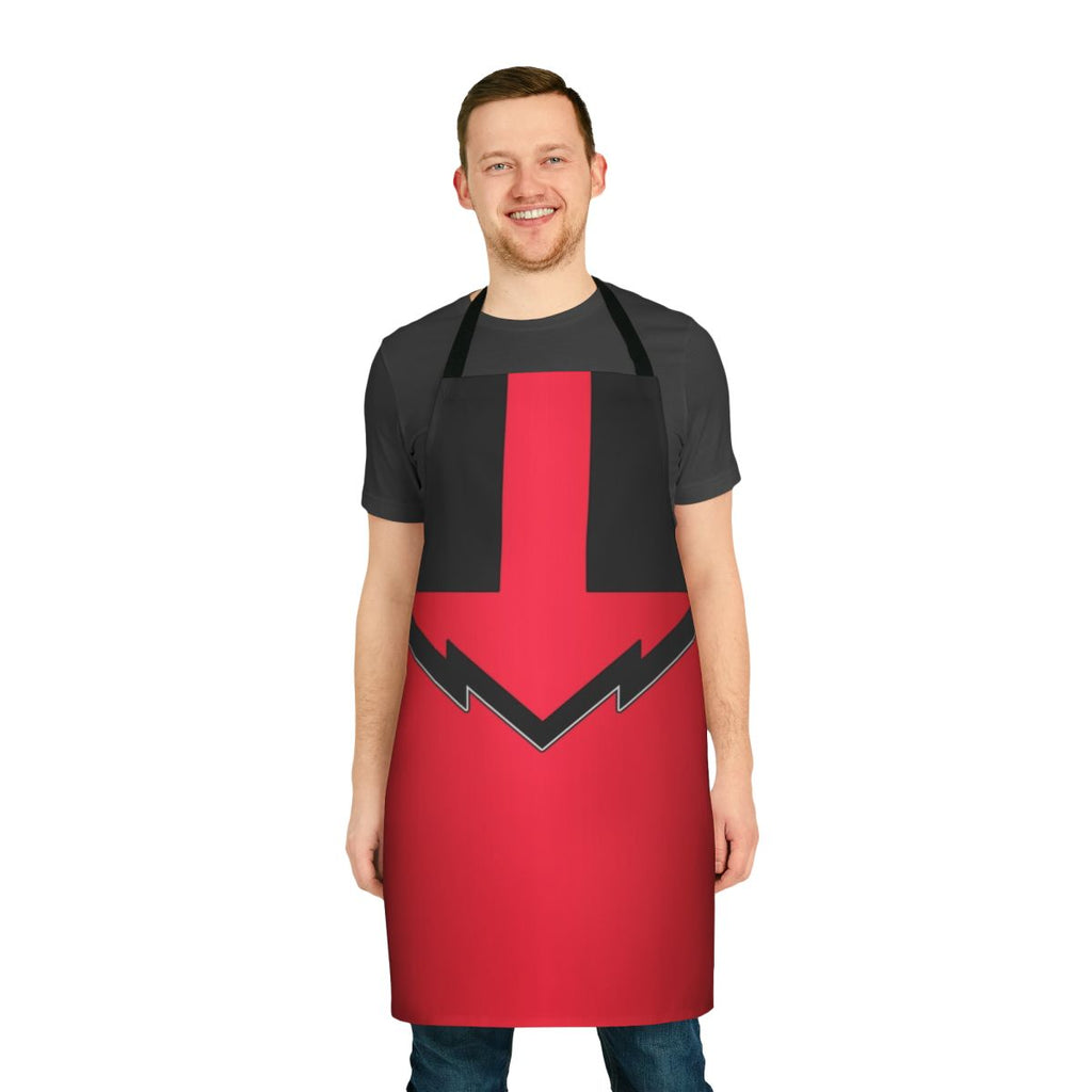 Retro-inspired time travel apron with power ranger, time force, and tokusatsu elements