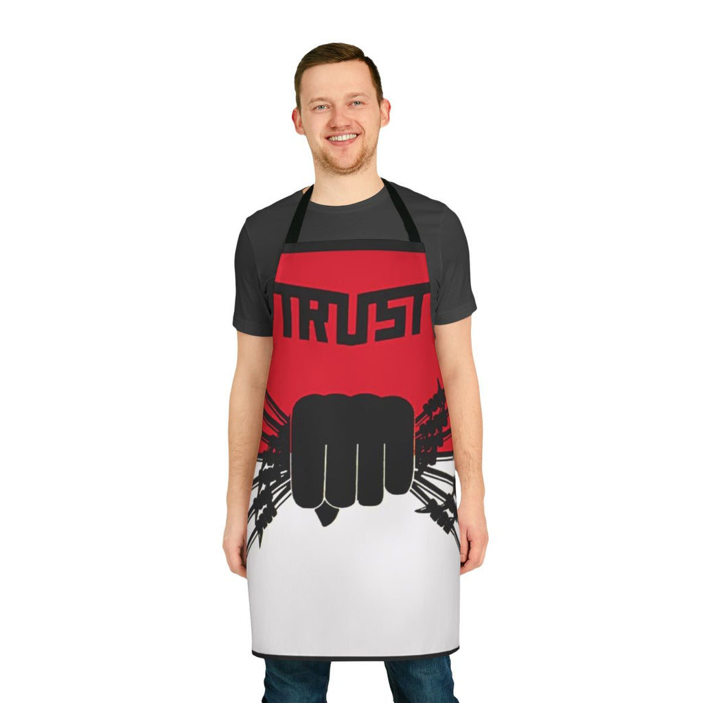 Apron featuring the Trust band logo and artwork inspired by their 1983 album