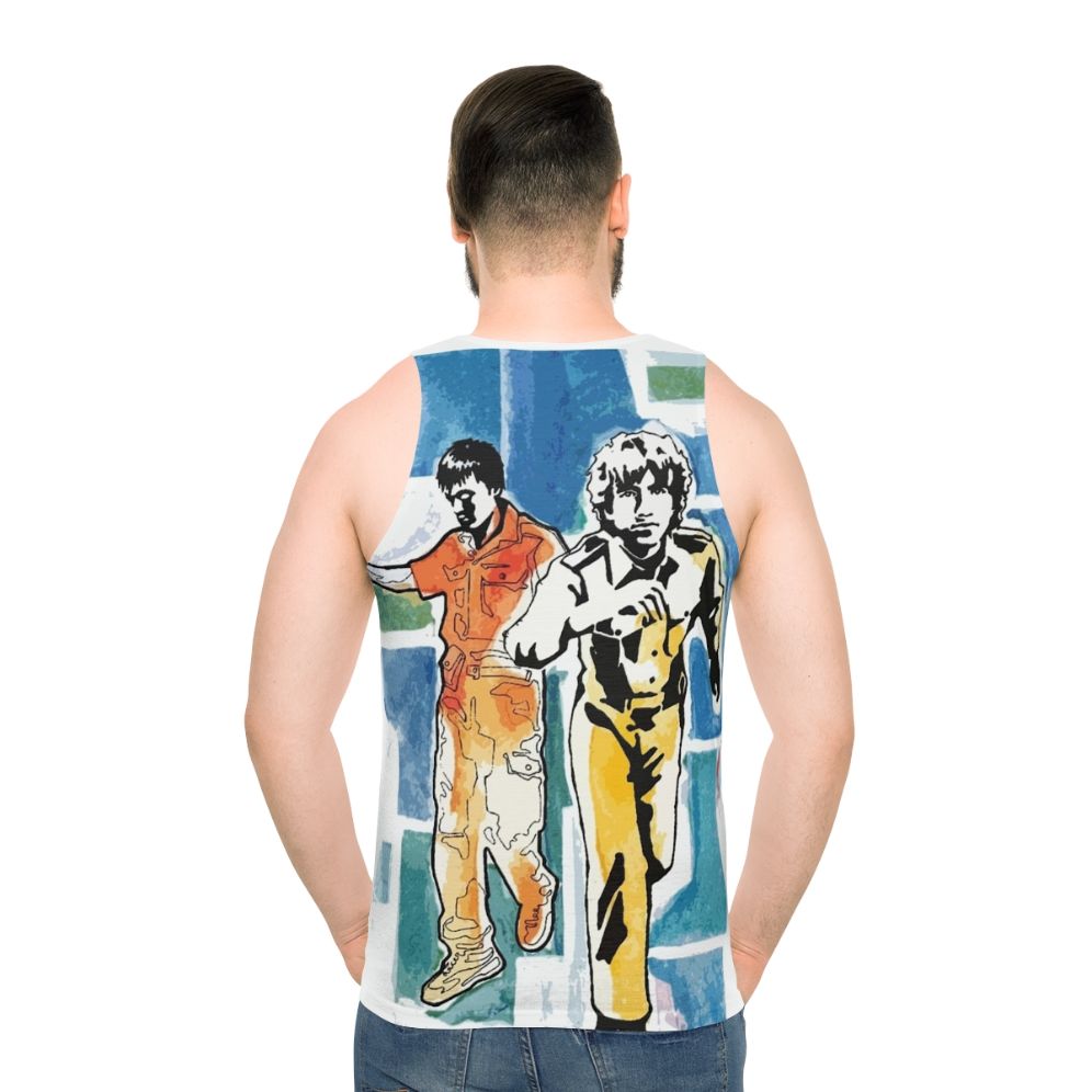 Retro-inspired unisex tank top with Air Moon Safari graphic design