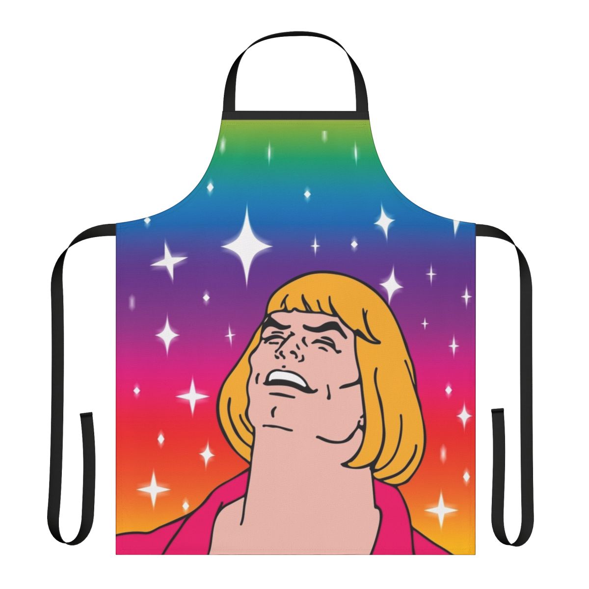 Retro-style "What's Going On?" apron inspired by the He-Man and the Masters of the Universe pop culture phenomenon