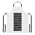 Retro inspired apron with 1980s/1990s song lyrics