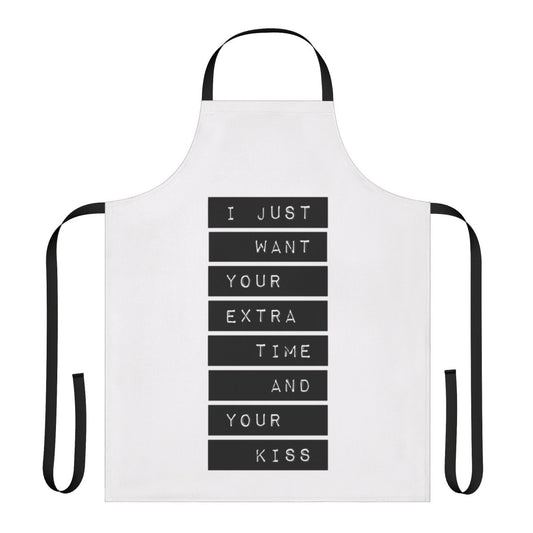 Retro inspired apron with 1980s/1990s song lyrics