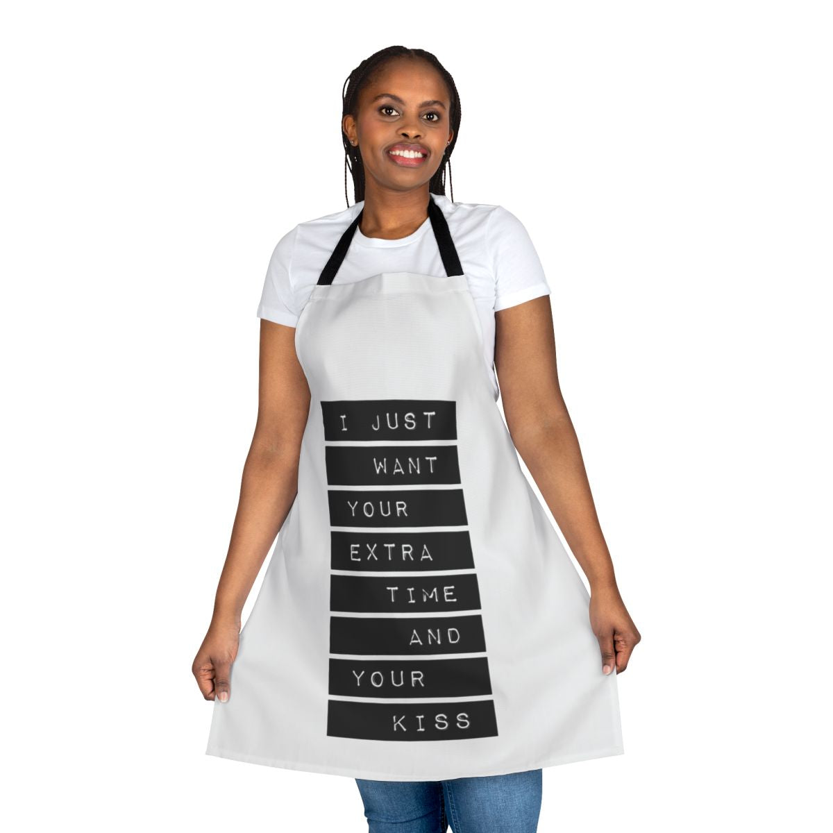 Retro inspired apron with 1980s/1990s song lyrics