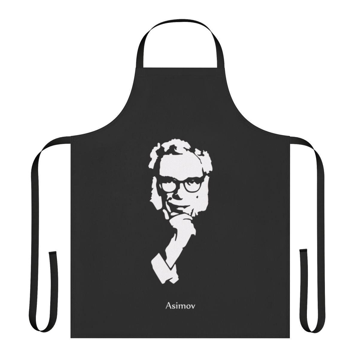 Retro-style apron featuring the name of science fiction author Isaac Asimov
