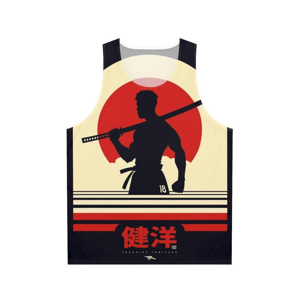 Retro Japanese Football Art Unisex Tank Top Featuring Takehiro Tomiyasu