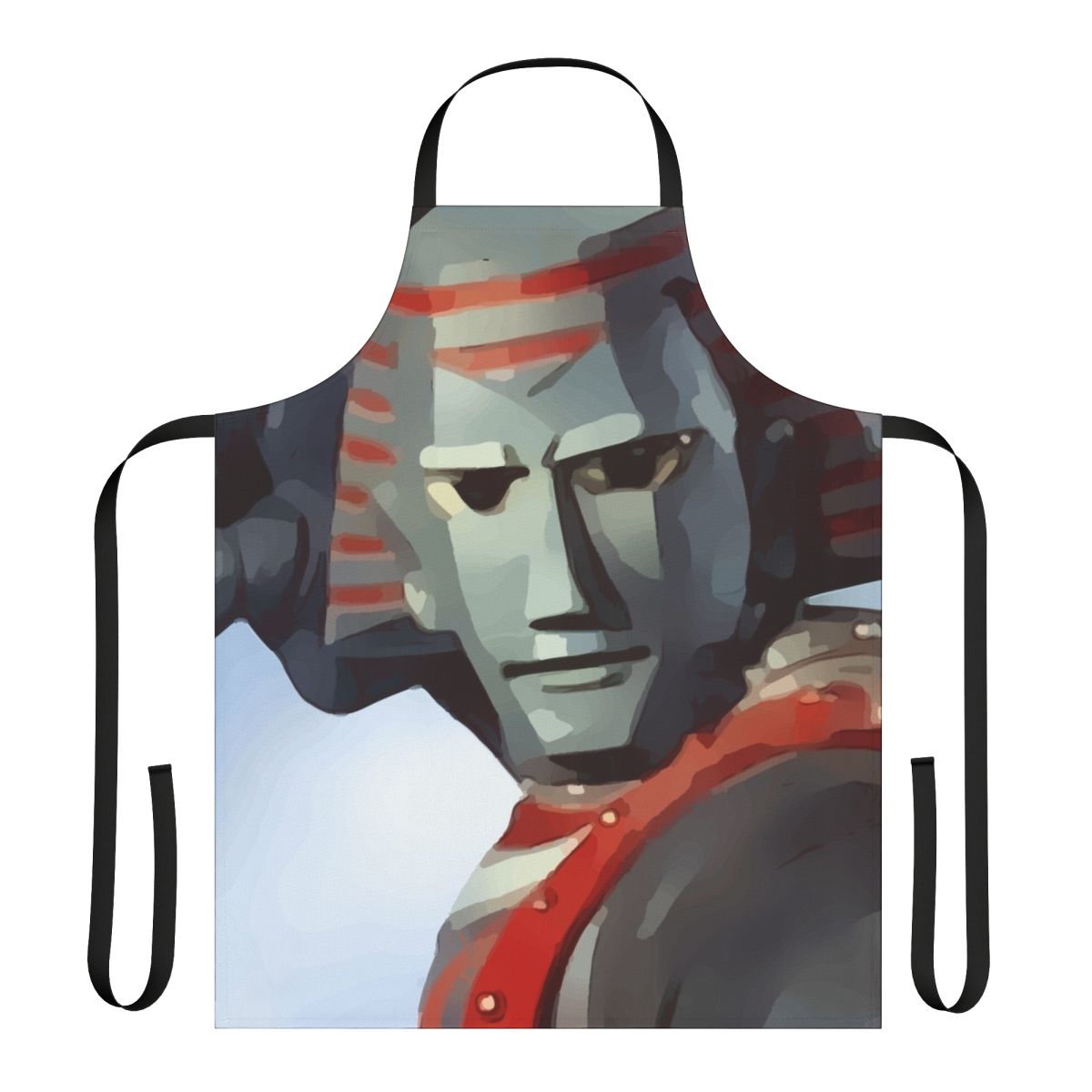 Retro-styled apron featuring a giant robot from Japanese science fiction