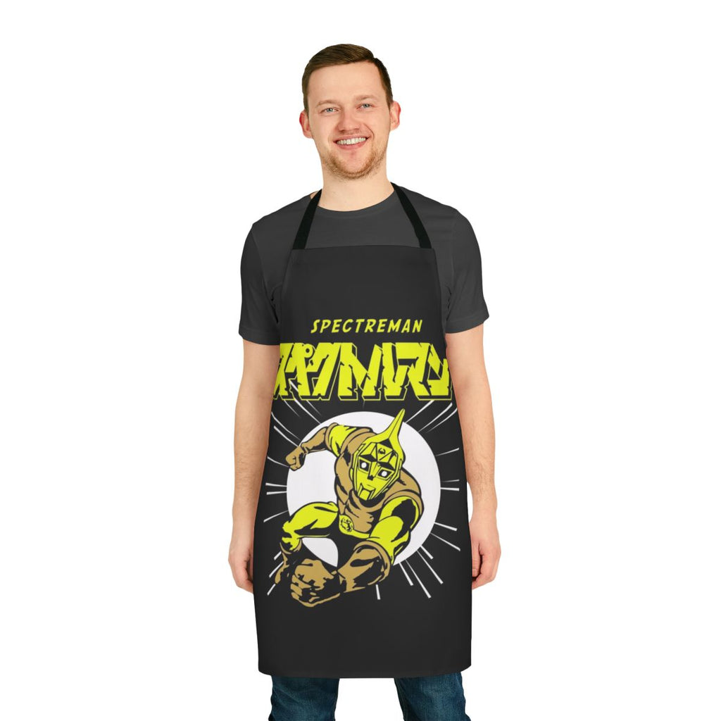 Retro-style apron featuring Spectreman, a classic Japanese superhero