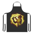 Sax player wearing a retro jazz t-shirt apron with a cool vintage saxophone design