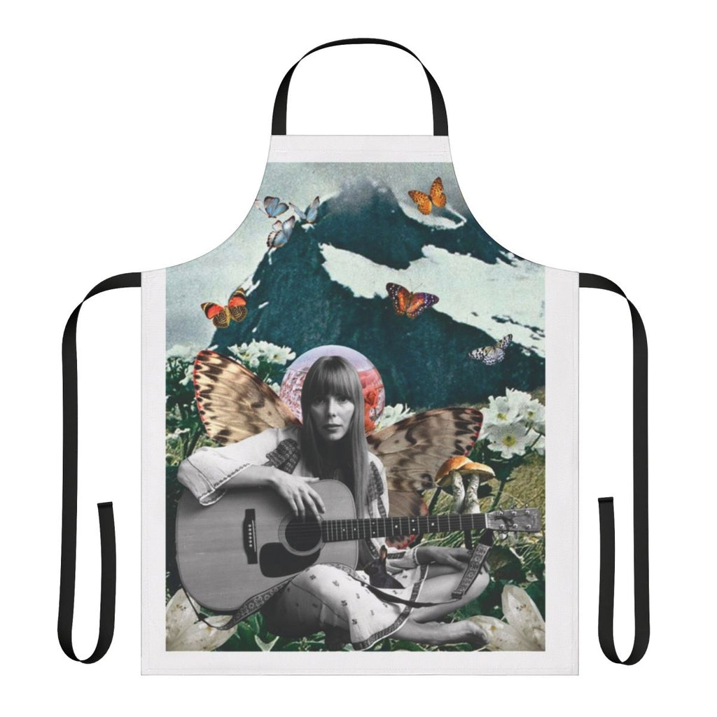 Joni Mitchell inspired retro apron with a classic folk and hippie style design
