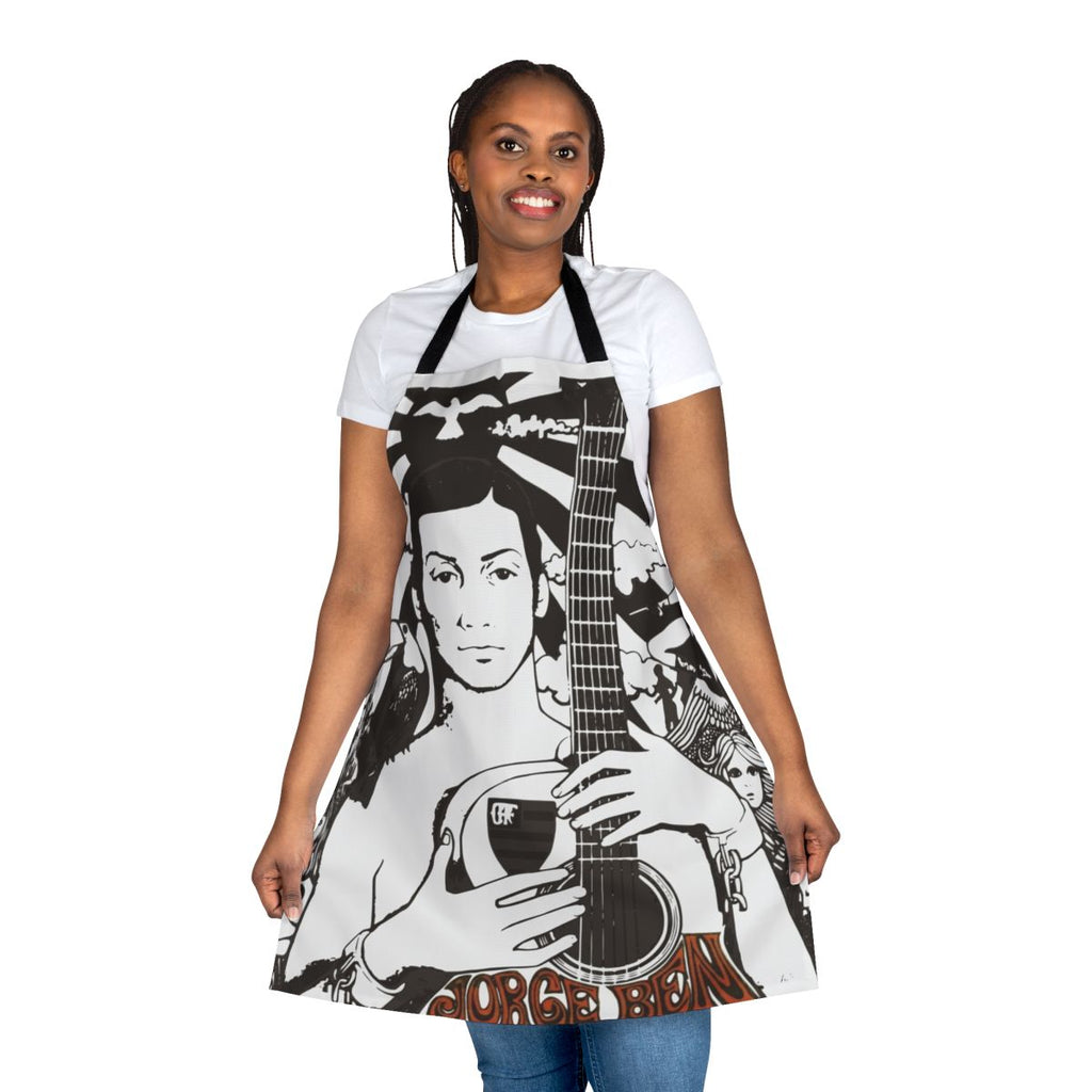 Retro-style apron featuring the artwork and style of Brazilian musician Jorge Ben Jor