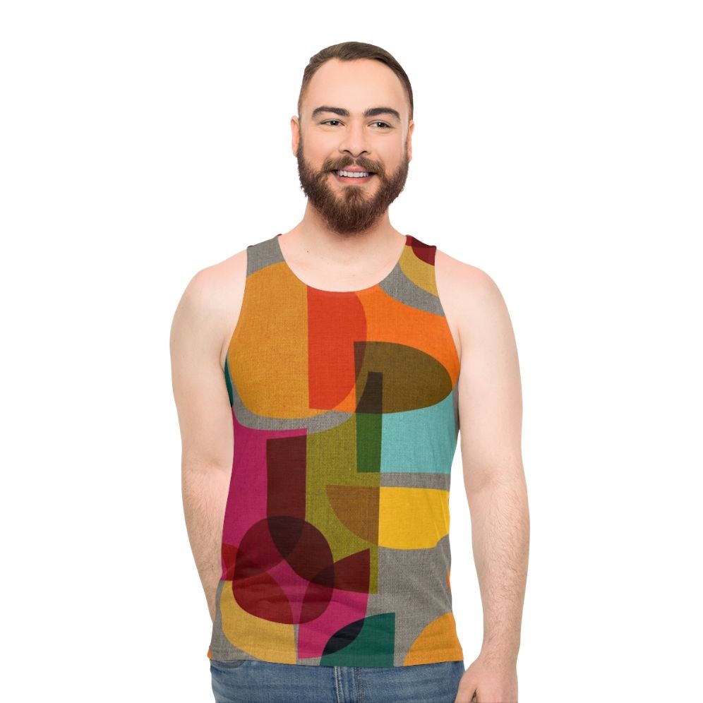 Retro kaleidoscope pattern unisex tank top