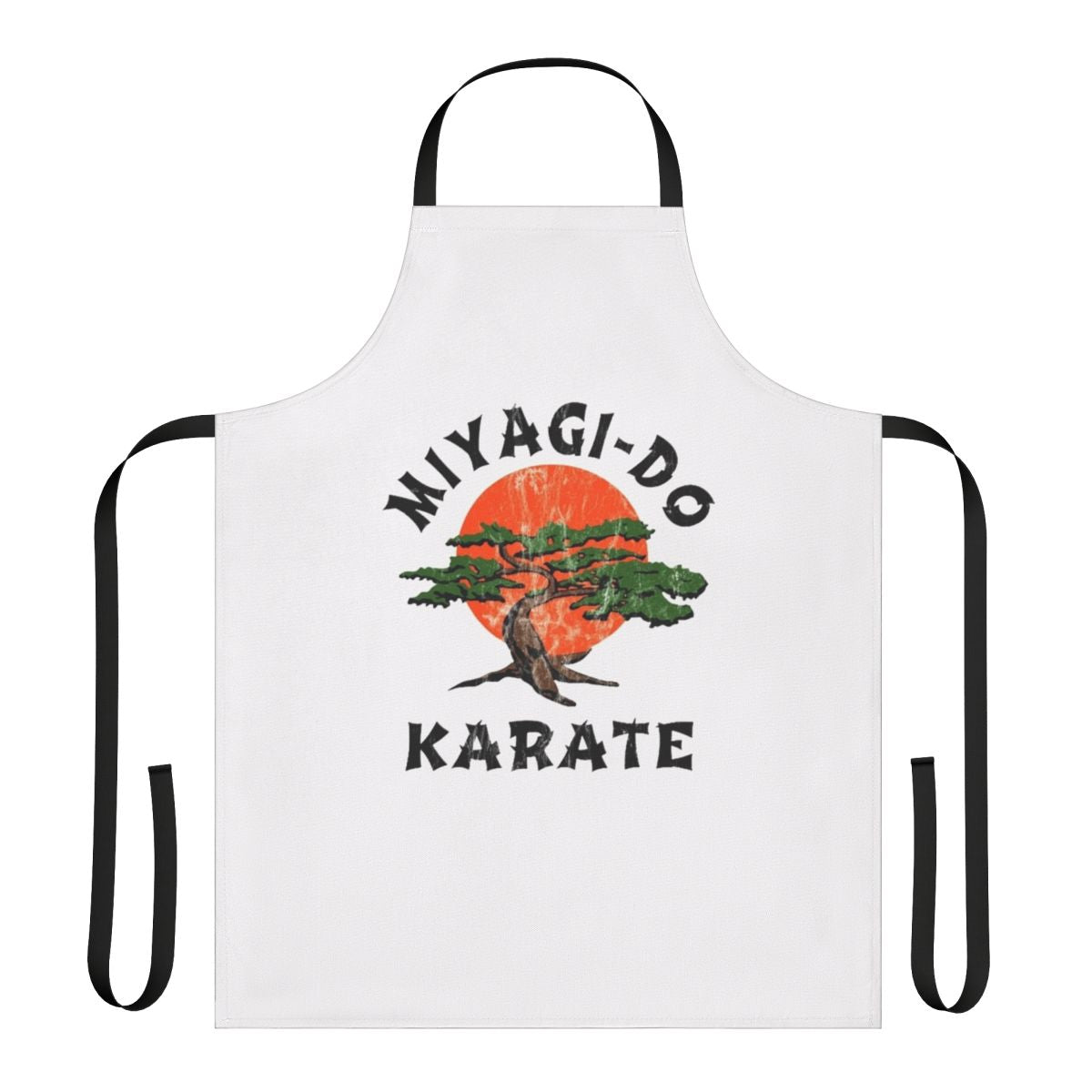 Distressed apron featuring Miyagi Do karate and martial arts design