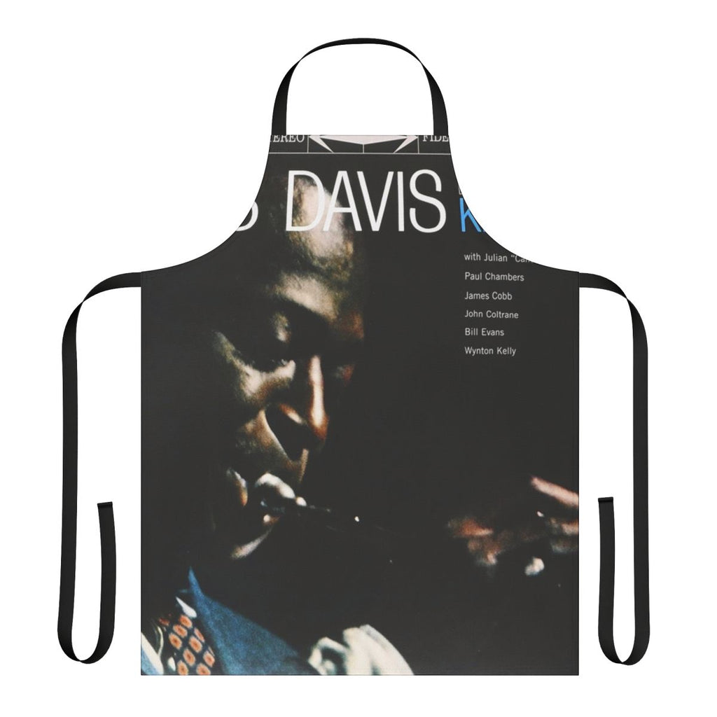 Retro apron inspired by the iconic Miles Davis "Kind of Blue" album cover
