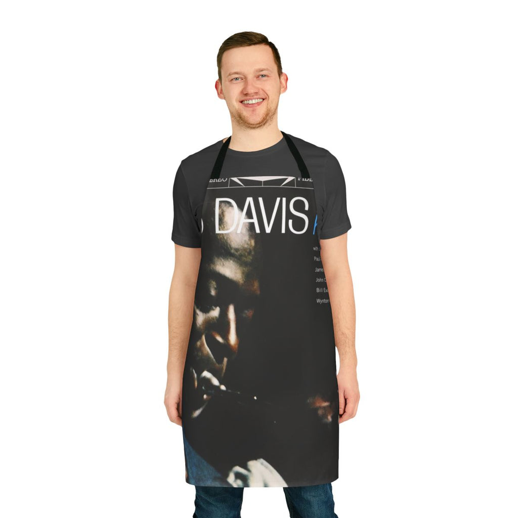 Retro apron inspired by the iconic Miles Davis "Kind of Blue" album cover