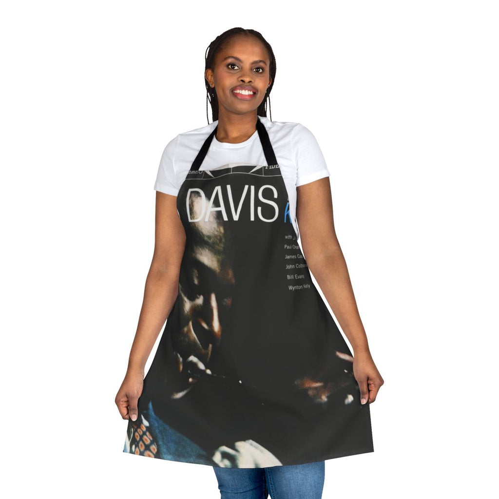 Retro apron inspired by the iconic Miles Davis "Kind of Blue" album cover