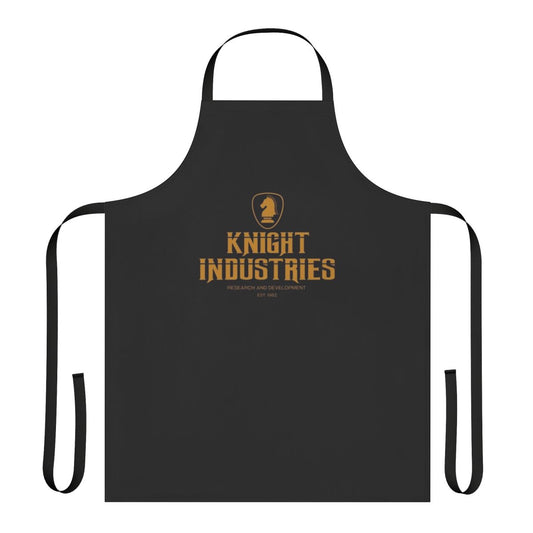 Retro-style apron with the Knight Rider logo and David Hasselhoff design