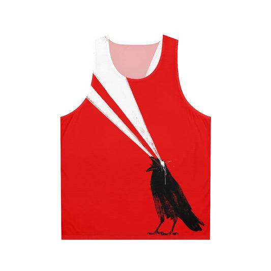 Retro laser crow unisex tank top
