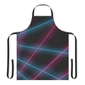 Retro laser grid backdrop apron with vaporwave inspired aesthetic for school photos