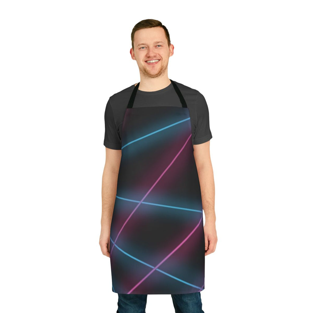Retro laser grid backdrop apron with vaporwave inspired aesthetic for school photos