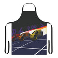 Retro-style apron featuring a Tron lightcycle racing grid design
