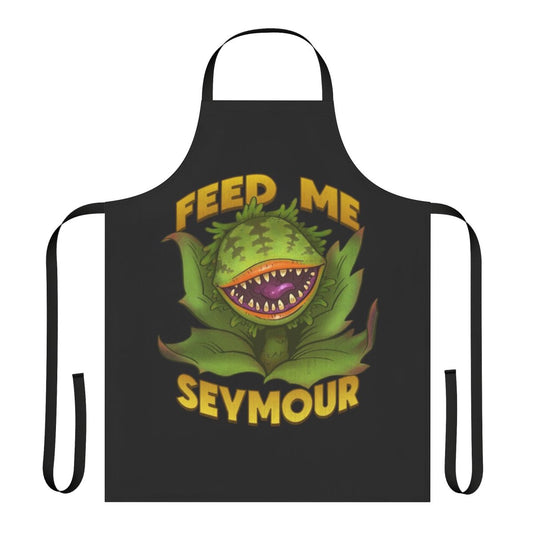 Vintage-style apron featuring the iconic Audrey II plant from the 1980s musical "Little Shop of Horrors"