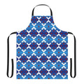 Vintage-style blue apron with London Underground train seat pattern