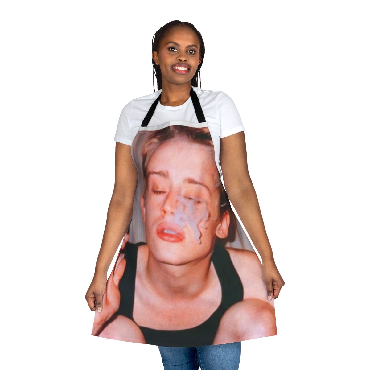 Macaulay-inspired retro apron with a cool, underground design