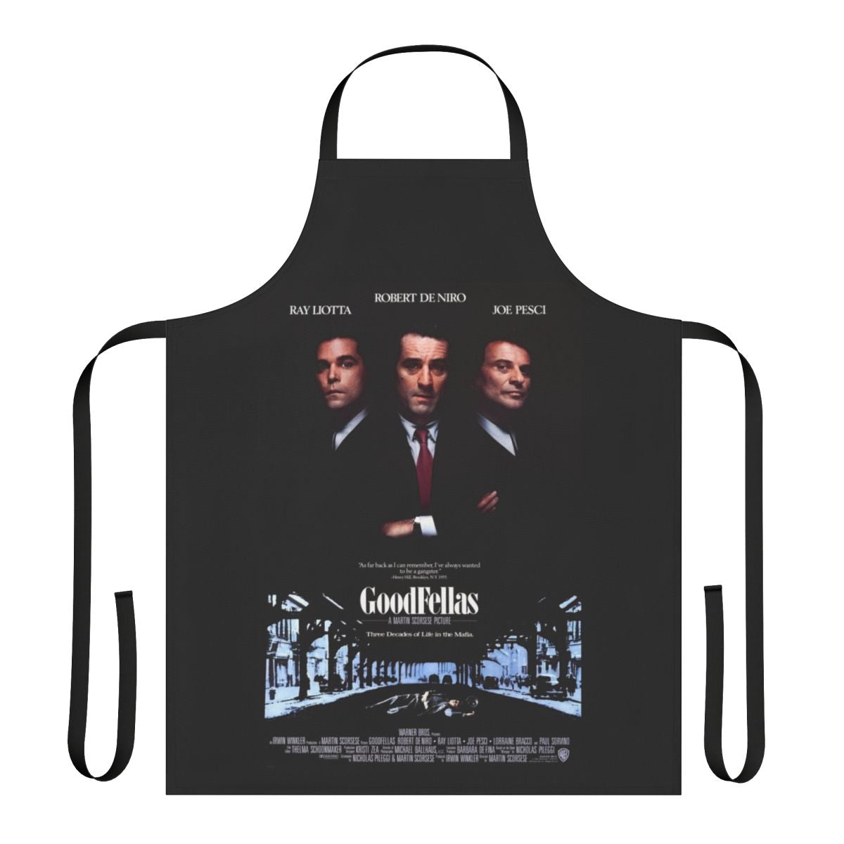 Retro-style apron featuring an iconic Goodfellas movie poster design