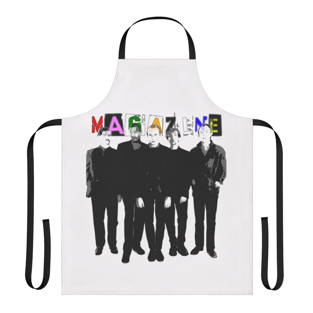 Retro apron featuring post punk music pioneers like Buzzcocks and Magazine