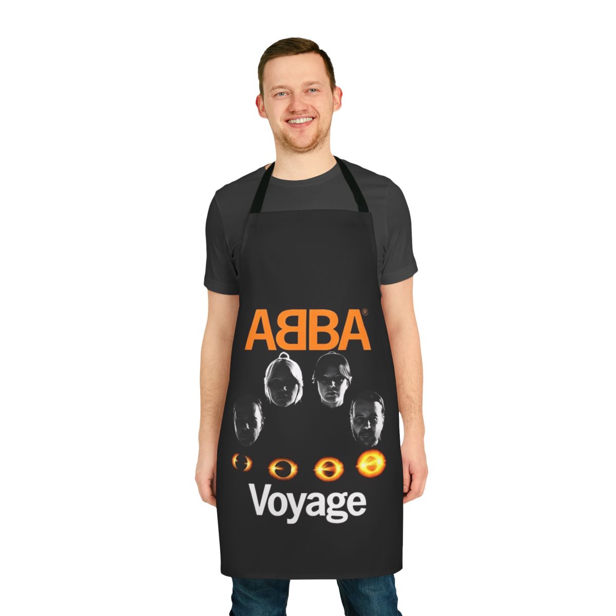 Retro-style apron featuring the iconic imagery and music of Mamma Mia