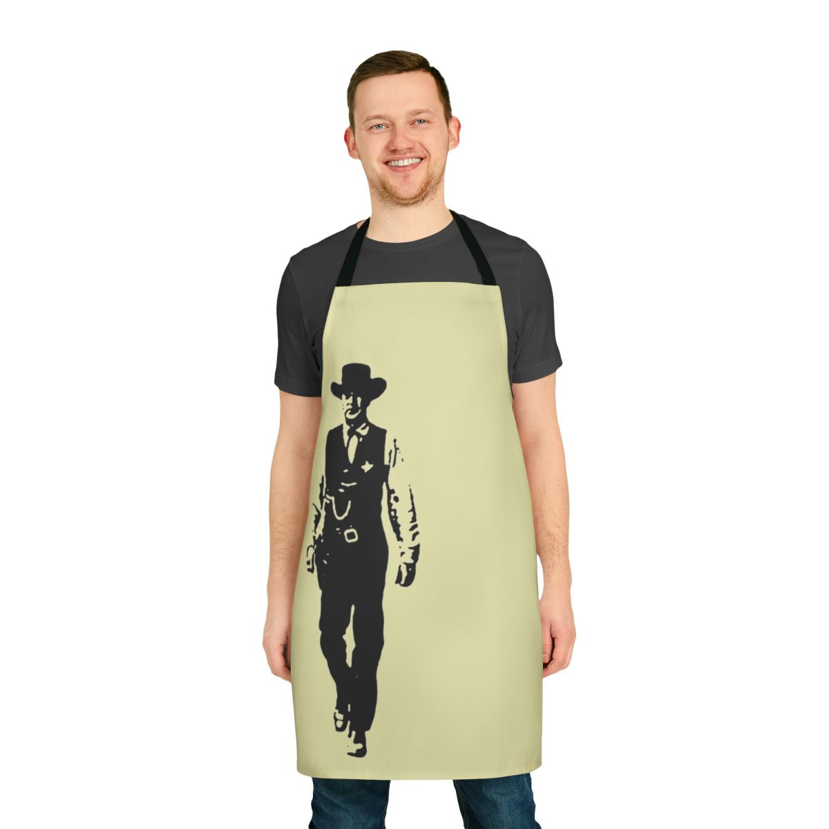 Vintage-style apron featuring Marshal Kane, the iconic character from the classic Western film High Noon
