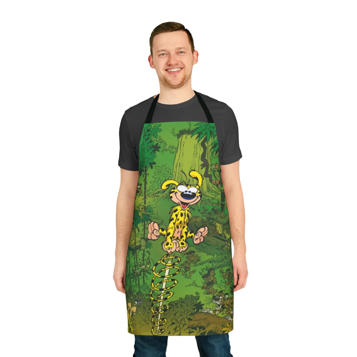 Marsupilami character apron in retro cartoon style