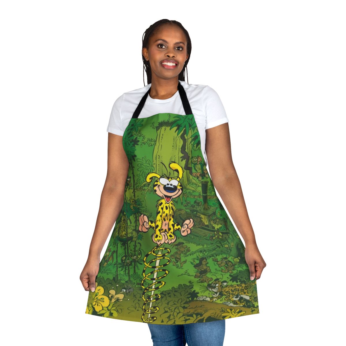 Marsupilami character apron in retro cartoon style