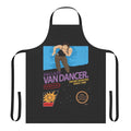 Retro-styled apron featuring a parody of Jean Claude Van Damme's martial arts and dancing skills.