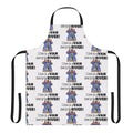 Retro-styled kitchen apron featuring Matt Foley's iconic "van down by the river" comedy sketch from Saturday Night Live