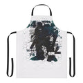 Retro mech inspired apron with futuristic engineering and industrial design