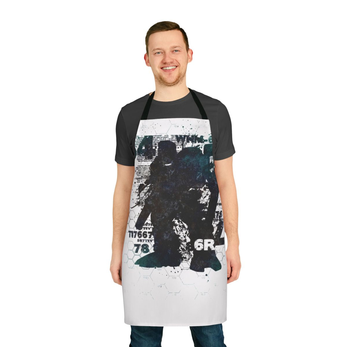 Retro mech inspired apron with futuristic engineering and industrial design