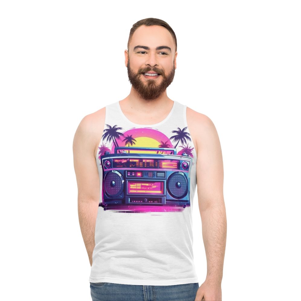 Retro Miami Boombox Unisex Tank Top