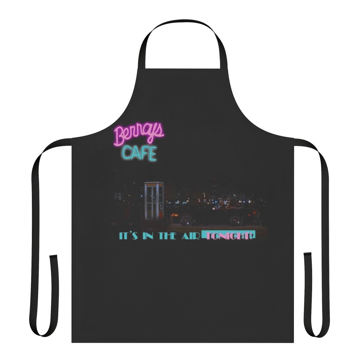 Retro 1980s Miami Vice inspired apron with Crockett's Call design