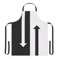 Mod-inspired arrows design apron in black and white