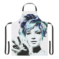 Vibrant pop art-style apron featuring Italian actress Monica Vitti, a renowned icon of 1960s neorealist cinema.