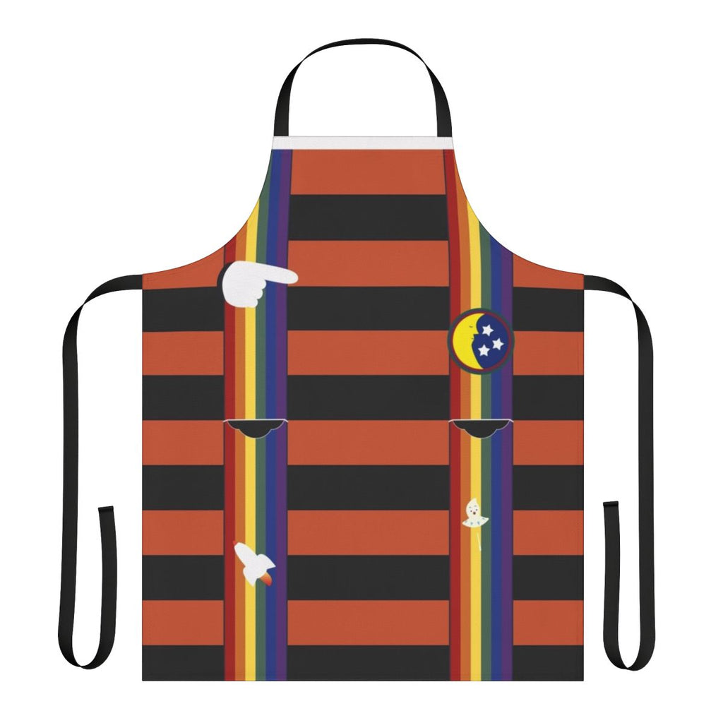 Retro-styled apron featuring Mork from Mork & Mindy motifs and iconography