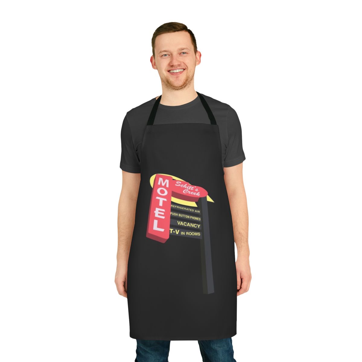 Vintage-style apron with the Motel sign from the hit TV series Schitt's Creek