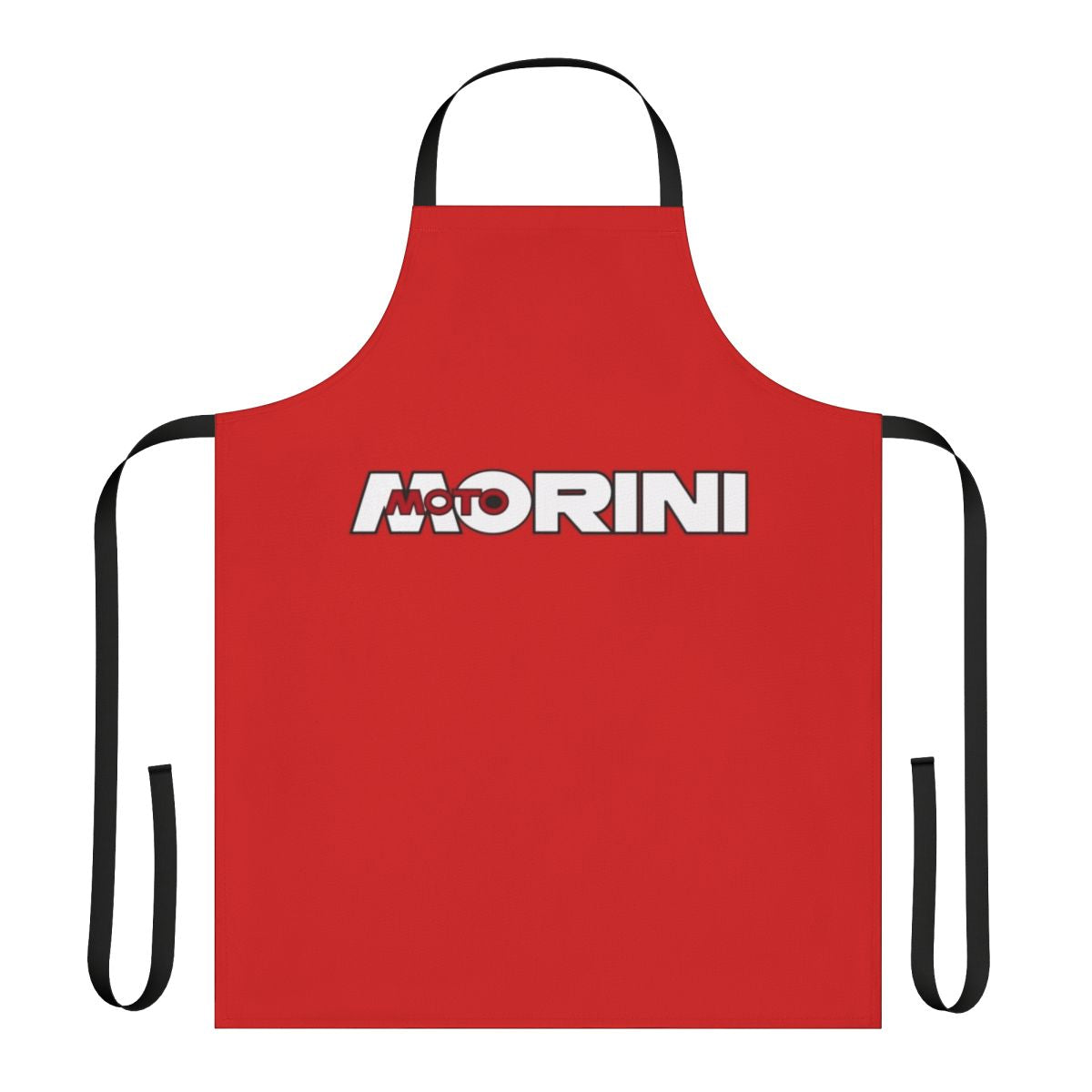 Retro graphic apron featuring a vintage Moto Morini motorcycle design
