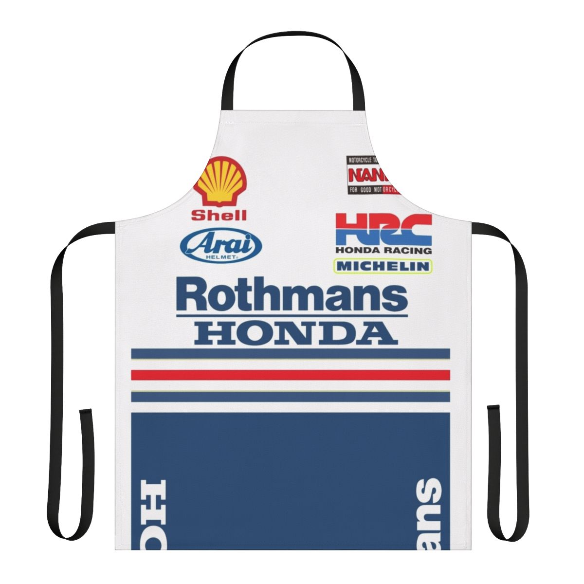 Retro-styled nsr racing apron for motorcycle enthusiasts